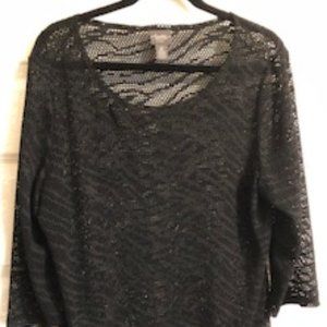 Chico's Travelers Black top Size 2